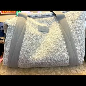 Dagne Dover medium “Landon” neoprene carryall duffle in heather grey.
